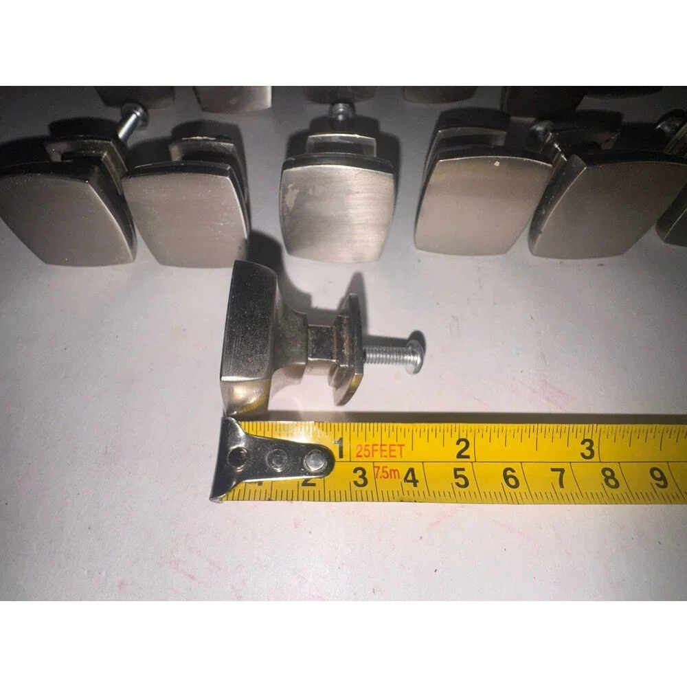 Lot 25 Satin Nickel Square Cabinet Drawer Knobs Modern Kitchen Pull Handles
